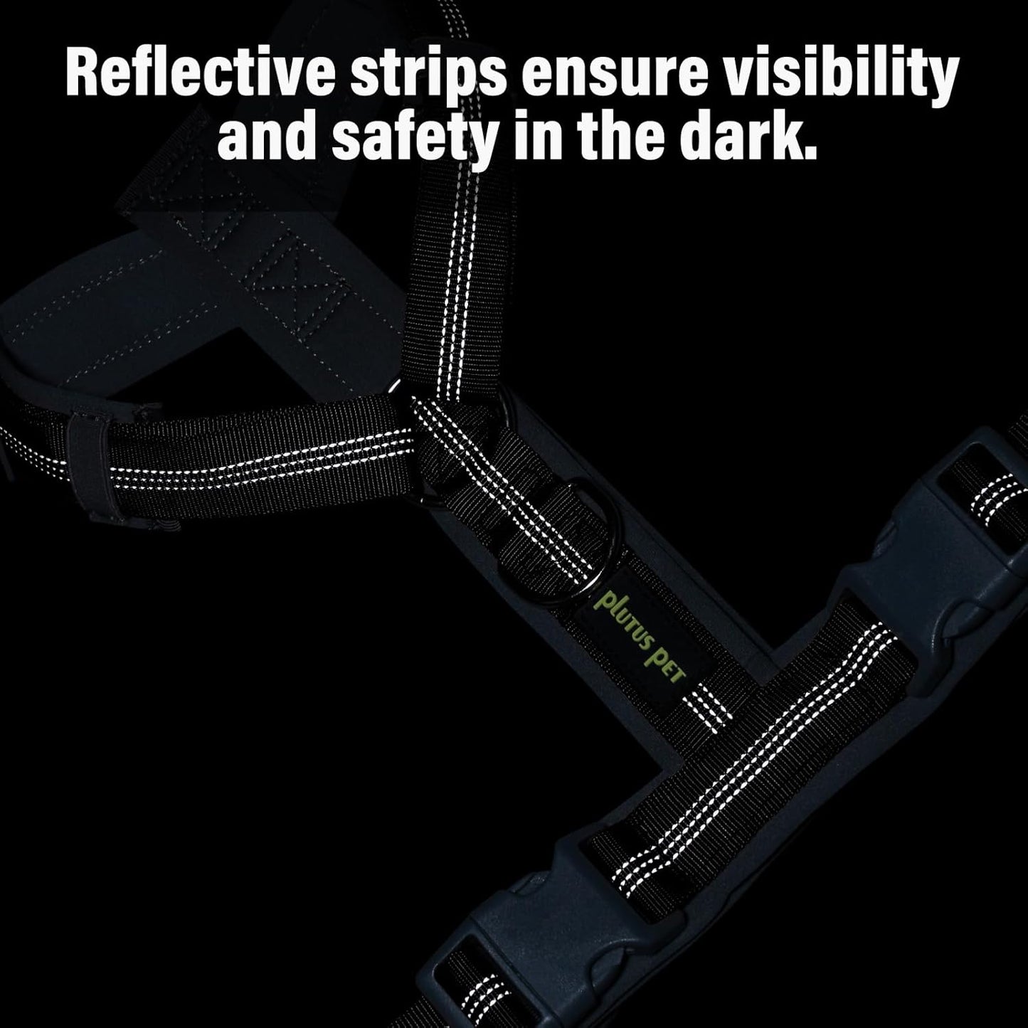 Plutus Pet No Pull Dog Harness, Adjustable Nylon Harness with Soft Padding, Reflective and Heavy Duty Dog Harness for Small, Medium, Large Dogs(Ranger Green, M)