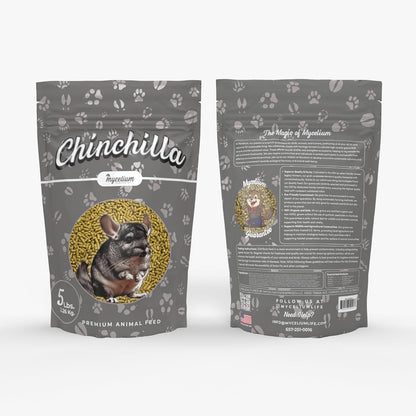 Mycelium Premium Chinchilla Feed – Organic, Non-GMO, High Nutritional Value Food for Chinchillas, Sourced from Local USA Farms, Sustainable Farming, 5 lbs