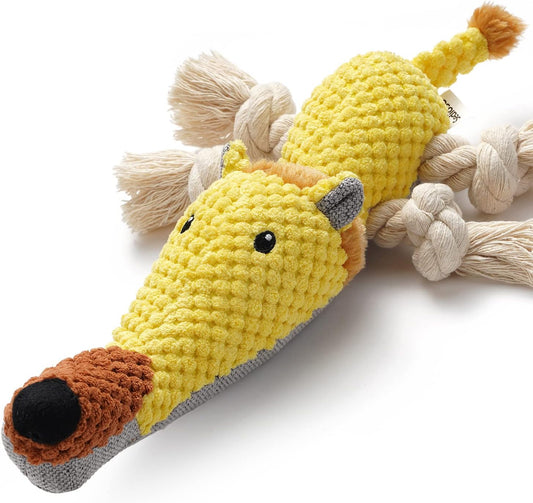 Dog Toys, Dog Plush Toy for Large Breed, Cute Squeaky Dogs Toy with Crinkle Paper, Puppy Stuffed Animal Chew Toys for Small, Middle, Large Breed (Lion)