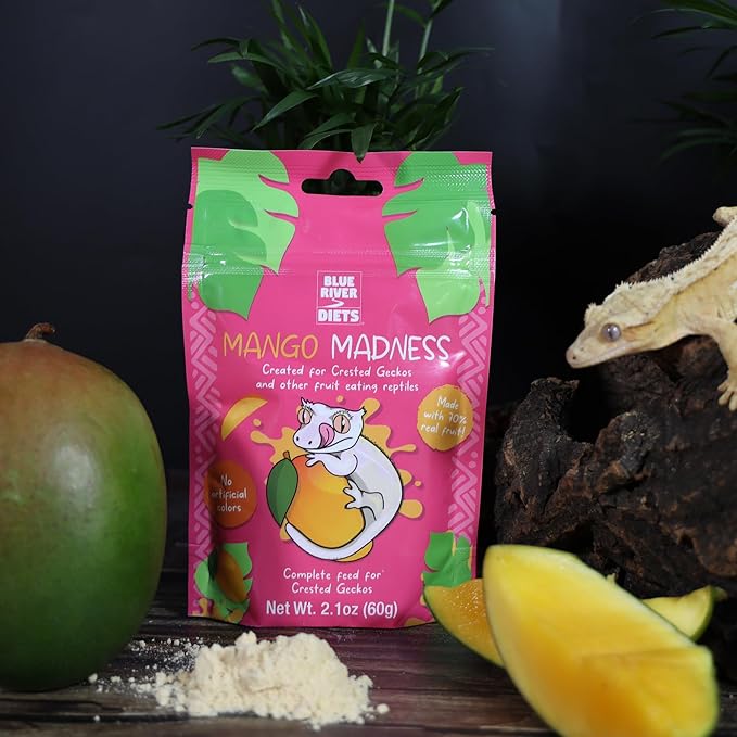 Crested Gecko Diet | Mango Madness | All Natural Low Fat Complete Gecko Food | 2.1oz