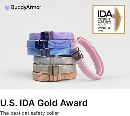 Safety Cat Collar - U.S. IDA Gold Award Design, Stretchy Elastic Quick Release Non Breakaway Cat Collar Light Weight for Kitten All Small Medium Large Cats (Olive, S (5.9-11.8 inch))