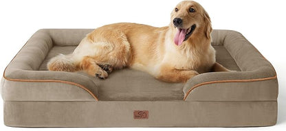 Bedsure XL Plus Orthopedic Dog Bed for Extra Large Dogs - Washable XLarge Dog Cat Bed Waterproof, Comfort Dogs Couch Sofa with Washable Removable Cover, Pet Bed with Nonskid Bottom, Hazel, 48"