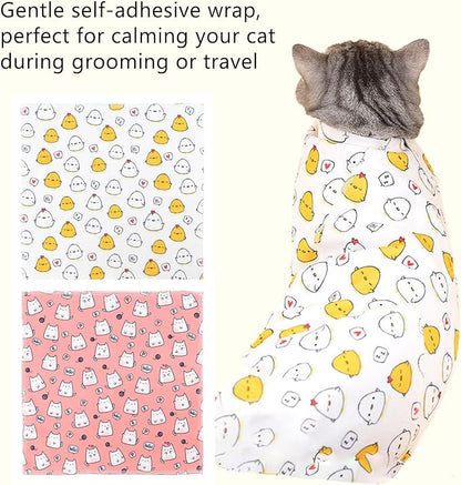 21.7'' Cat Grooming Bag for Nail Trimming - Escape Proof Pet Restraint Wrap for Cats, Calming Swaddle Burrito, Anti-Scratch Anti-Runaway & Anti-Bite, Easy Cat Clipping & Care (M (up to 6 lbs))