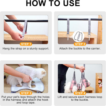 BEAUTYZOO Dog Grooming Hammock, Small Dog Sling for Nail Trimming, Dog Hanging Harness for Claw Care with Thick Fabric Neck Support Wide Strap Restraint Cat Grooming Hammock, Black S