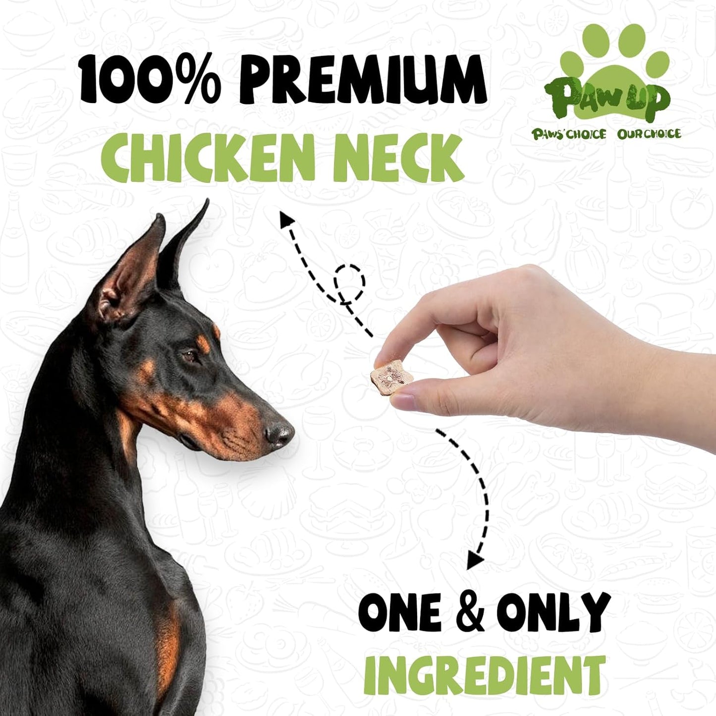 PAWUP Freeze Dried Chicken Necks Dog Treats, Dog Food Toppers, Healthy Training Treats, Raw Single Ingredient, High Protein, 4.2 oz