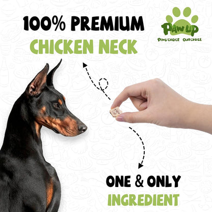PAWUP Freeze Dried Chicken Necks Dog Treats, Dog Food Toppers, Healthy Training Treats, Raw Single Ingredient, High Protein, 4.2 oz