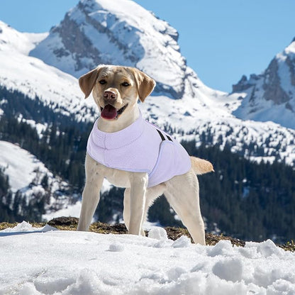 Queenmore Small Dog Sweater, Soft Fleece Vest Pullover Dog Jacket with Leash Hole, Warm Winter Dogs Clothes Cold Weather Doggy Dachshund Sweaters for Small Doggy Cats Boy or Girl (Lilac, S)