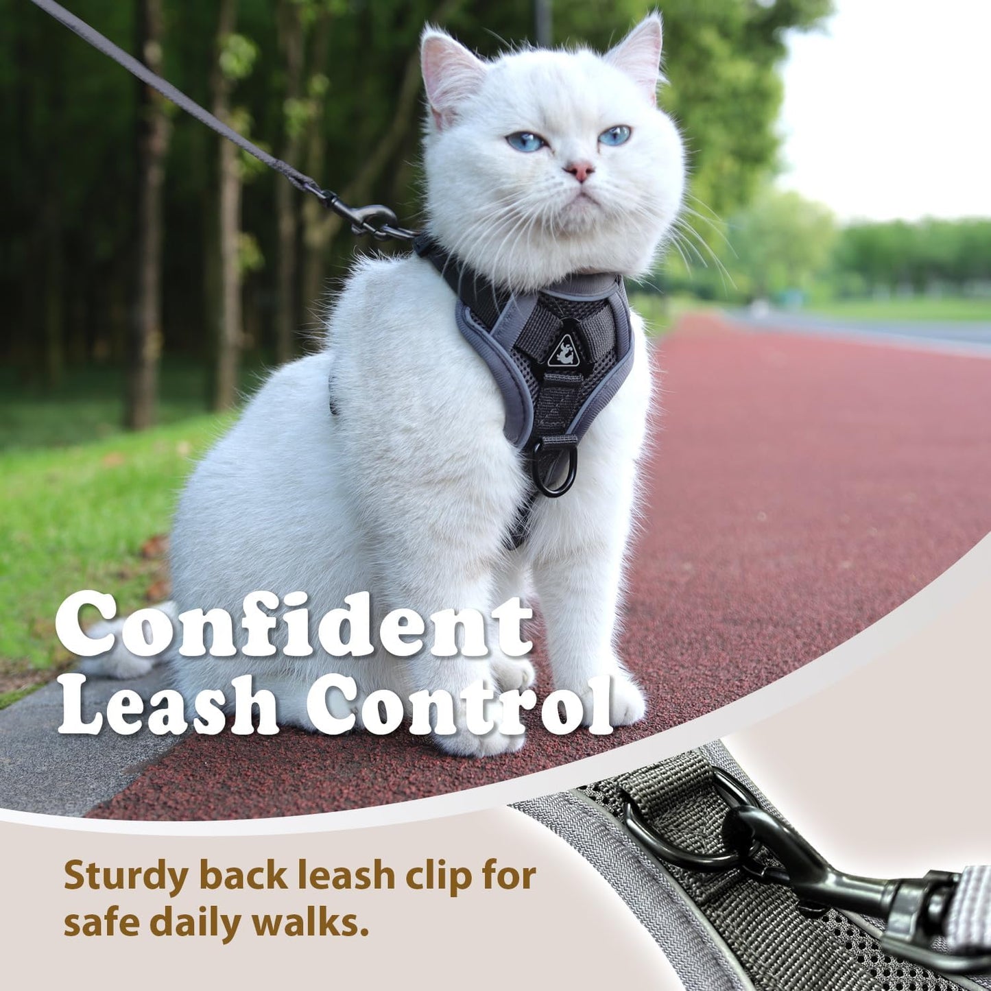 Cat Harness and Leash for Walking, Escape Proof Soft Adjustable Vest Harnesses for Cats
