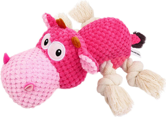 IOKHEIRA Indestructible Dog Squeaky Toys for Large Aggressive Chewers, Stuffed Animals with Cotton Material and Crinkle Paper, Durable Chewing Toys