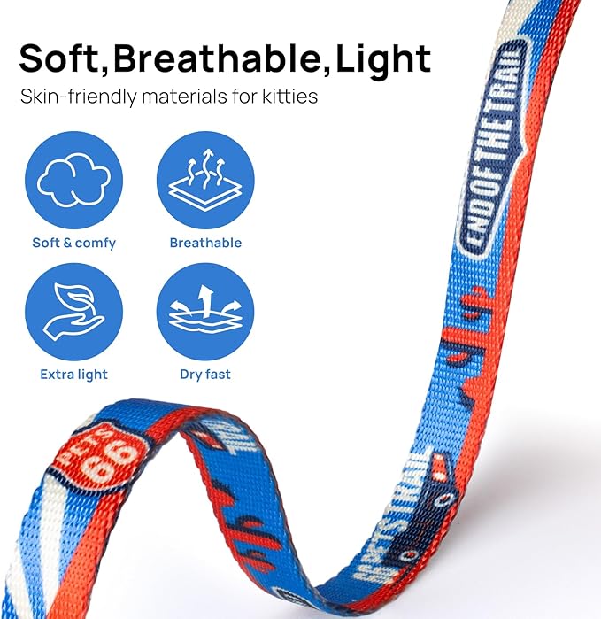 Cat Harness and Leash Set - Escape Proof Adjustable Cat Harness, Comfortable Soft Lightweight, Use Safe & Easy, Walking Travel Kitten Harness for Small Medium Large Cats (Trail 66 Blue)