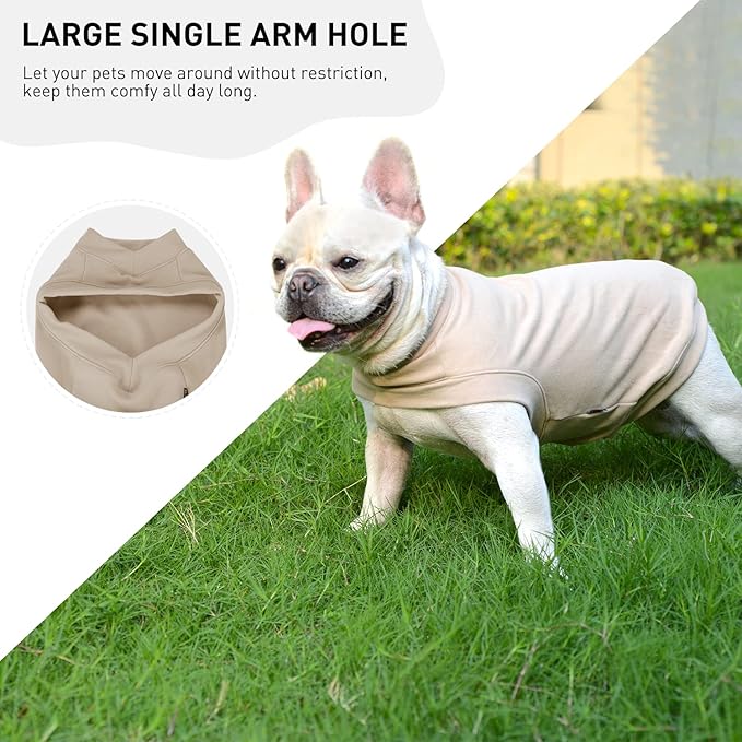 Soft Fleece Dog Sweatshirt - Warm Sweaters for Small Medium Dogs Cats in Cold Weather - Cat Pullover Stretchy Hoodie Easy On - Comfortable Winter Clothes Pet Vest for Doggie