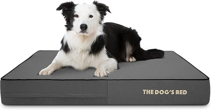 The Dog’s Bed Orthopedic Memory Foam Dog Bed, Large Grey & Black, Waterproof, Supportive Dog Bed with Replaceable Covers