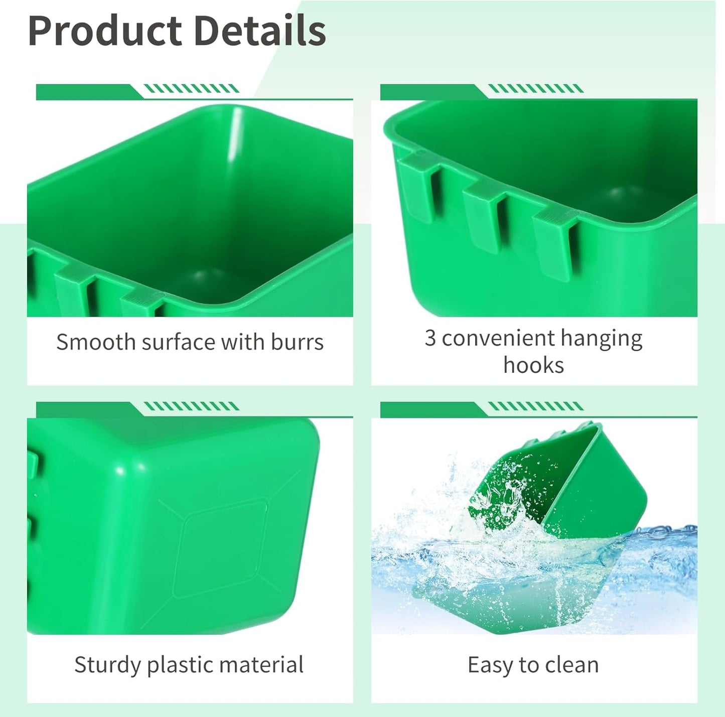 20 Pcs Cage Cups 16 oz Chicken Feeder Waterer Birds Feeders Hanging Bunny Cage Feeder Chicken Water Bowl Feeding Seed Bowl for Pet Parrot Rooster Parakeet Gamefowl Poultry Pigeon Wire Cage