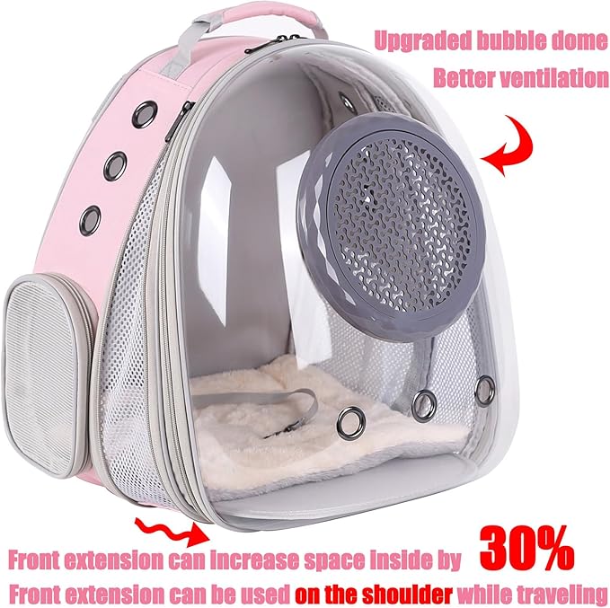 Cat Backpack Carrier, Space Capsule Astronaut Clear Bubble Front Extension to Carry Transport Cat Small Puppy Bunny, 20 Pounds Cat Bookbag