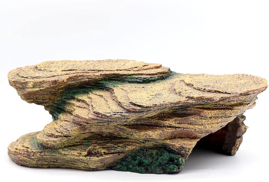 Turtle Basking Platform Shale Scape Step Ledge, Reptile Cave Hideout Turtle Tank Accessories Decorations, Great for Reptiles, Amphibians, Leopard Gecko, Bearded Dragons, Lizard, Frogs