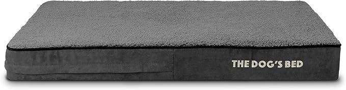 The Dog’s Bed Orthopedic Memory Foam Dog Bed, Large Grey Plush, Pain Relief for Arthritis, Hip & Elbow Dysplasia, Post Surgery, Lameness, Supportive, Calming, Waterproof Washable Cover