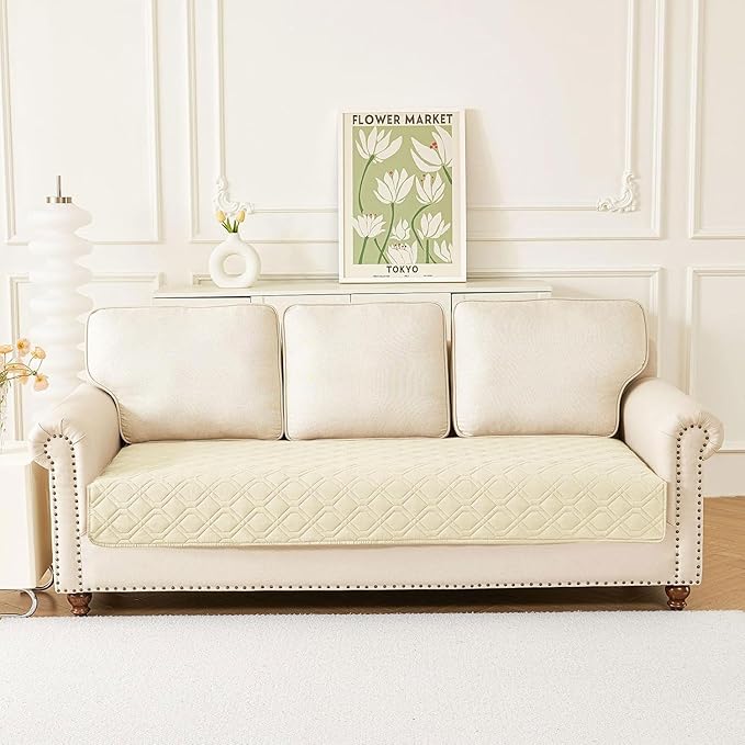 hyha Waterproof Dog Bed Blanket, Soft Pet Blankets, Waterproof Couch Cover for Dogs, Reversible Sofa Covers Washable for Furniture (30x70 Inch, Beige/Beige)