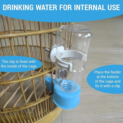 2PCS Parakeet Water Dispenser, 4.73 Fl Oz Automatic Bird Water Bottle Feeder for Cage