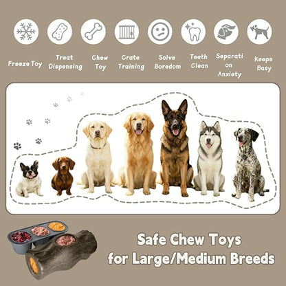 Interactive Dog Toys for Aggressive Chewers - Frozen Treat Toys, Dog Puzzle Toys with Frozen Mold - Best Durable Enrichment Toys to Keep Dogs Busy, Safe Chew Toys for Large/Medium Breeds