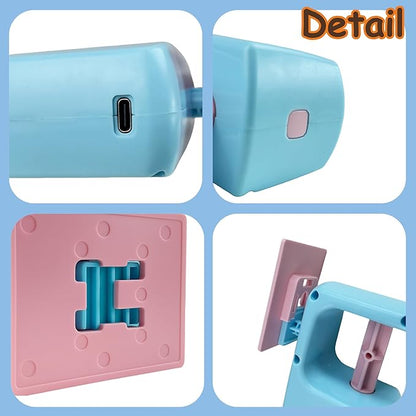 Interactive Hanging Cat Retractable String Toys for Indoor Kittens and Bored Adult Cats with 3 Flying Feathers, Automatic Electric Teaser for Enrichment and Chase, Rechargeable, Blue