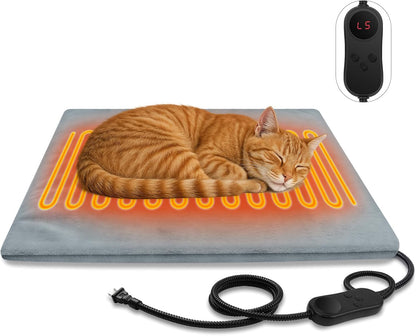 Pet Heating Pads for Cats & Dogs Outdoor, 17.7 * 17.7inches Puppy Cat Heating Pad Bed Mat Outdoor Waterprooof, Heated Dog Blanket Bed Outside, Gifts for Cats Puppy in Winter