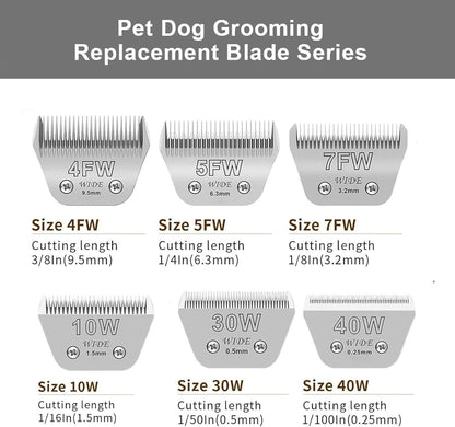 Wide Blades for Dog Grooming Blades Compatible with Andis Dog Clippers,7FW Dog Clipper Blades Compatible with Oster A5,Wahl km10 Dog Clippers for Horse Dog Cat Animals,Stainless-Steel Blade Sharp