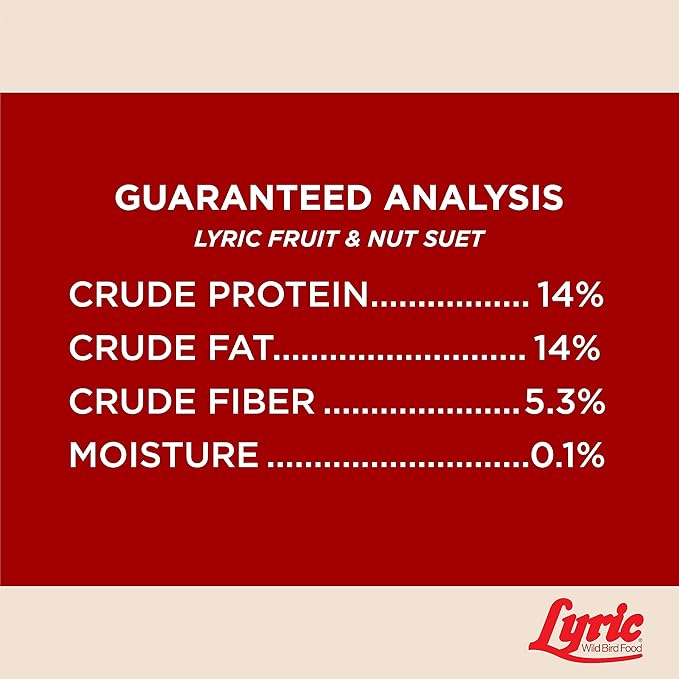 Lyric Fruit & Nut Wild Bird Seed Suet Cakes for Wild Birds, 12 oz. (12 Pack)