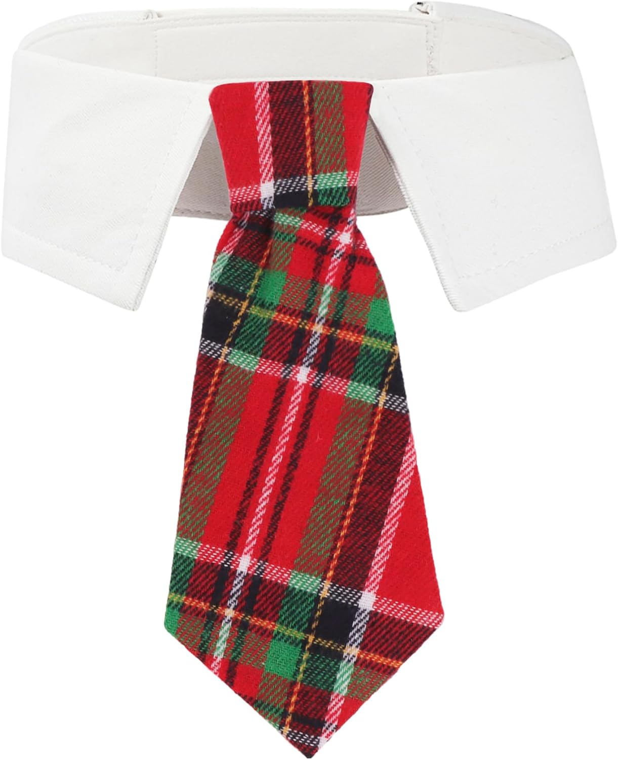 ADOGGYGO Christmas Dog Necktie Tuxedo, Red Plaid Pet Christmas Neck Tie Collar for Small Medium Large Dogs Pets (Large)