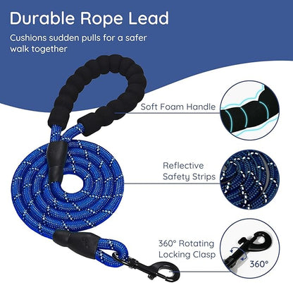 BELLA & PAL Step in Vest Harness for Small and Medium Dogs, No Pull Small Dog Harness with Leash Set, Comfortable Air Mesh Dog Vest Harness with Reflective Strip (Sapphire(Round Rope), M)