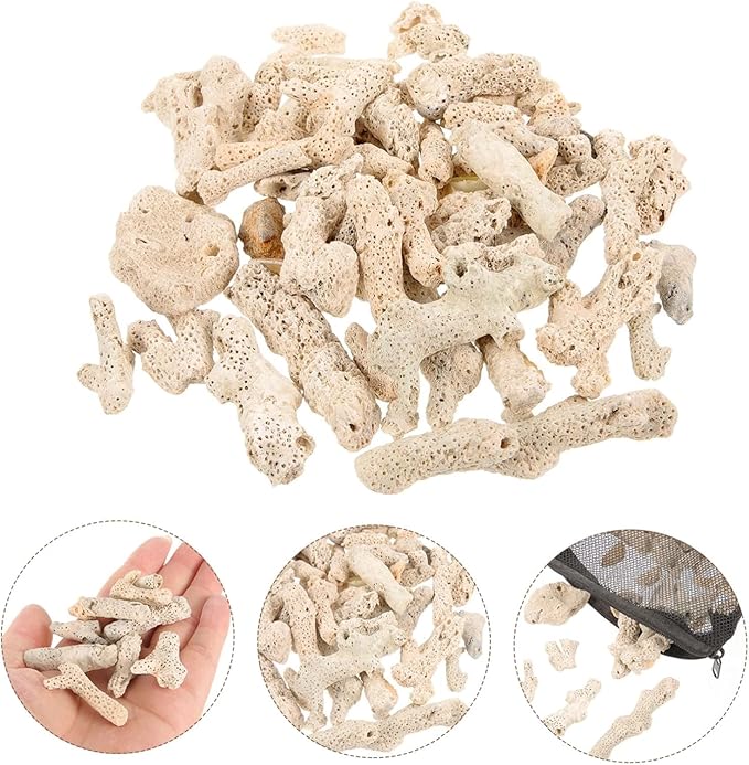 Aquarium Crushed Coral Filter Media, Natural Bio-Ceramic Filtration Material, Reusable for Fish Tank and Pond