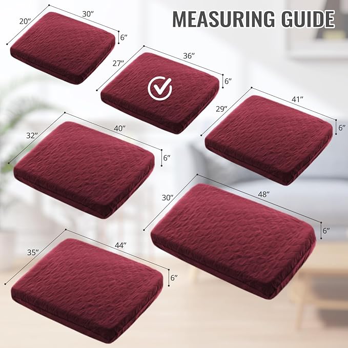nanbowang Waterproof Dog Bed Covers Replacement Washable Pet Hair Easy to Remove, Dog Pillow Cover Quilted, Pet Bed Cover Lovely Puppy Bed Cover for Dog/Cat (27X36X6 (1pack), Burgundy)