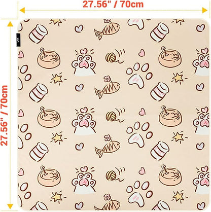 27.5" Large Cat Wrap for Nail Trimming，Self-adherent Cat Grooming Wrap for Cat & Small Dog, Anti-Scratch Cat Swaddle Burrito Wrap for Medicine,Nail Clipping,Ear Cleaning,Teeth Brushing - Cute Pattern