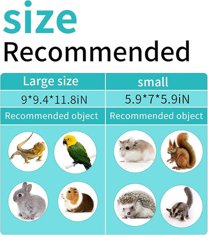 Guinea Pig Carrier Travel Small Animal Carrier Bag Lizard Bird Rabbit Carrier Cage Squirrel Breathable Bag Portable Travel Hamster Small Pet Hangbag (Large, Gray)