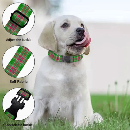 Red Green Plaid Gingham Pet Collar Cat Dog Neck Strap Quick Release Buckle Adjustable Female Male Puppy Corgi