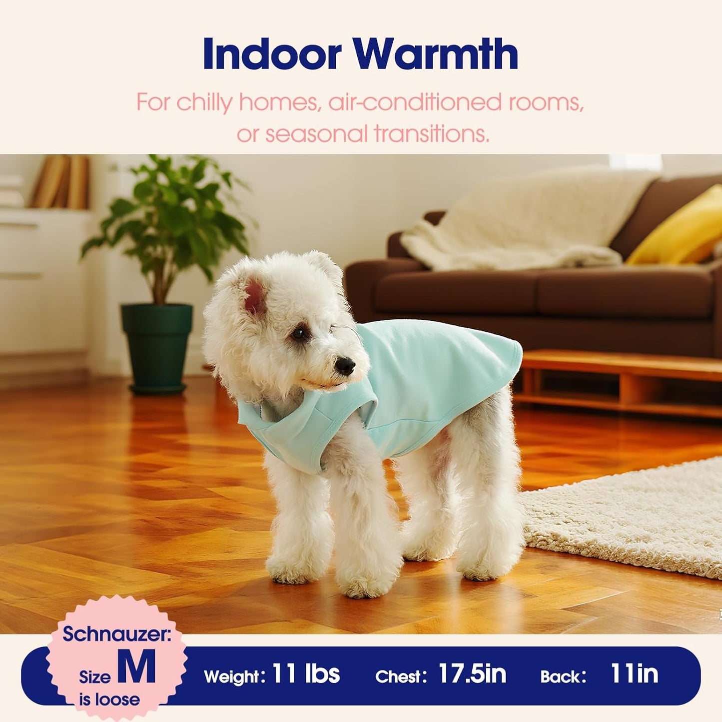 FUAMEY Dog Fleece Vest for Small Dogs,Warm Stretchy Dog Sweatshirts Pullover with Leash Hole Dogs Sweater Soft Pet Turtleneck Cozy Pet Vest Lightweight Sleeveless Blue XXS