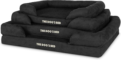 The Dog’s Bed, Medium Black Faux PL, Memory Foam, Pain Relief: Arthritis, Hip & Elbow Dysplasia, Post Surgery, Lameness, Supportive, Calming, Washable Cover