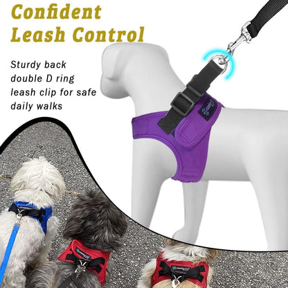 Comfort Fit No Pull Dog Harness – Adjustable Step-in Vest for Small, Medium & Large Dogs, Soft Padded with Leash Clips, Reflective Straps & Handle