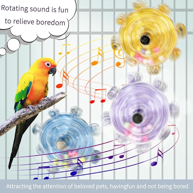 Parakeet Toys，Bird Toys for Conures, 360° Rotating Interactive Bird Cage Toys for Small Birds, Bird Training Toys, Conure Toys，Educational Training Budgie Toys, Cockatiel Toys, Love Bird Toys(Pink)