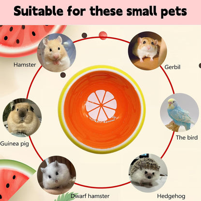 Hamiledyi Hamster Bowl,Pet Ceramic Food Water Feeding Dish Guinea Pig Water Rat Bowl for Gerbil Mouse Chinchilla Hedgehog Sugar Glider(2PCS)