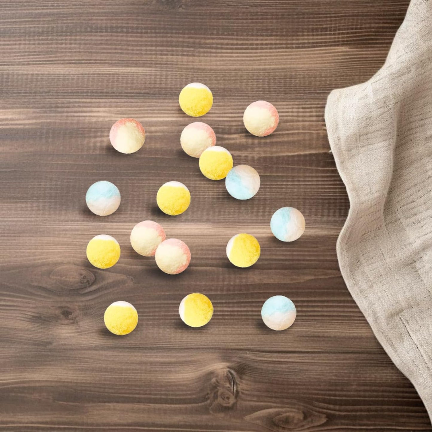 Cat Toy Balls, 50Pcs Premium Soft Pom Pom Balls for Kittens, 1,2'' Funny Interactive Cat Pompom Toys for Bored Indoor Cats Playing Plush Ball for Craft DIY Decorations, Cute Kitten Kitty Toys