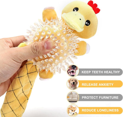 Squeaky Plush Dog Toys,Squeaky Dog Toys forMedium Dogs, Small Dogs, Durable Puppy Teething Toys Plush Duck Dog Toy to Keep Them Busy