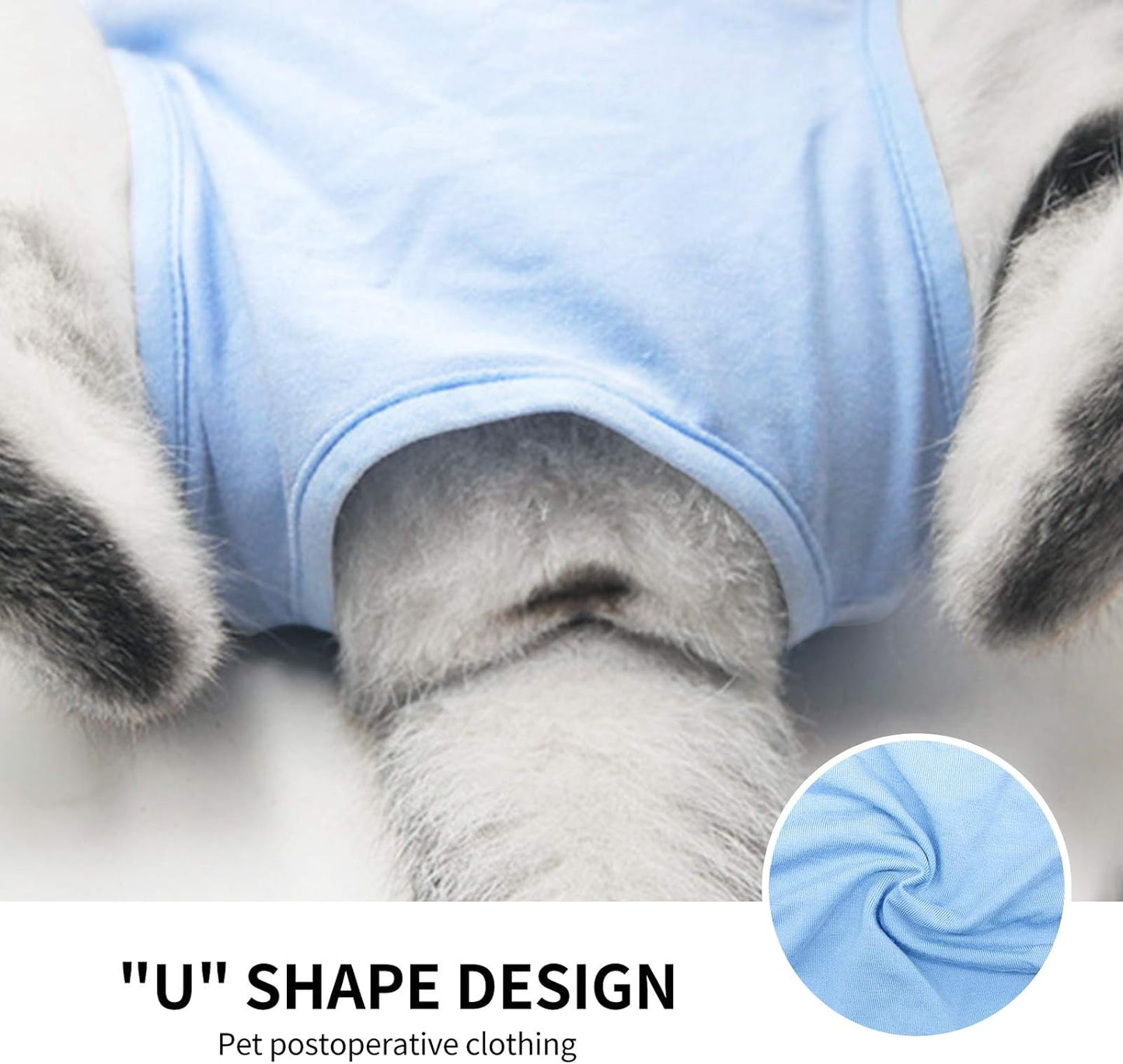 Kitten Onesies,Cat Recovery Suit for Abdominal Wounds or Skin Diseases,After Surgery Wear Anti Licking Wounds,Breathable E-Collar Alternative for Cat Blue M