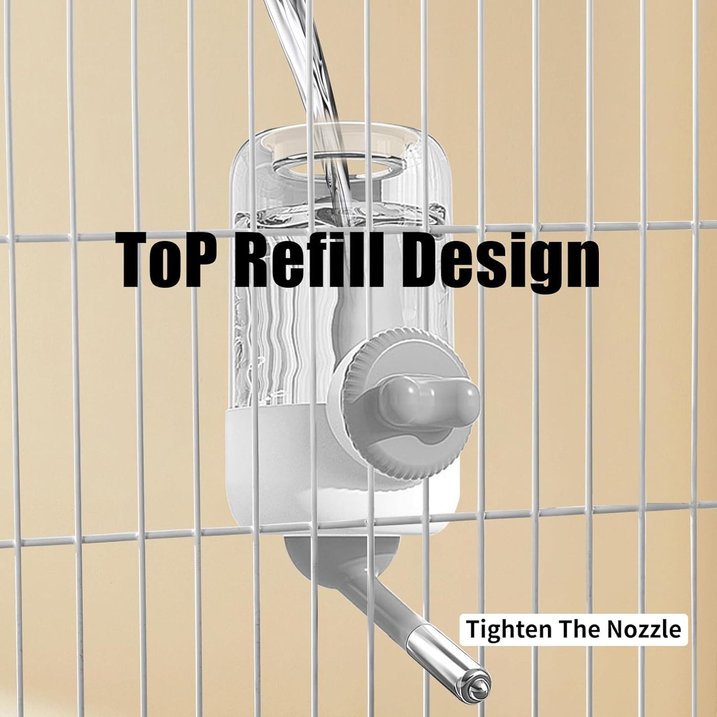 30 OZ Water Bottle for Rabbit,No Drip Rabbit Water Dispenser,Hanging Automatic Water Dispenser for Cage,Ferret Bunny Guinea Pig Water Bowl,Suitable for Small Animal