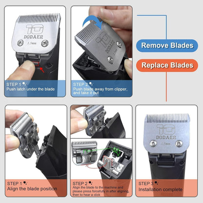 Detachable Pet Dog Grooming Blades of Stainless Steel,Compatible with Andis,Oster A5,Wahl KM10 Series,Size 40/7F/4F,3 Count