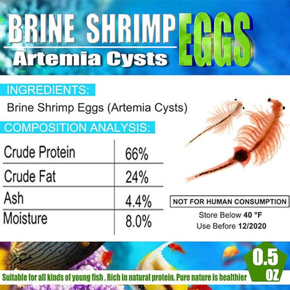 Brine Shrimp Eggs for Aquatic Foods Baby & Fry Foods The Popular 90% Hatch GSL Brine Shrimp Eggs (0.5 OZ)