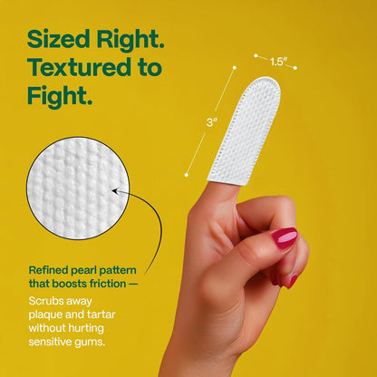 DOCO Dog Teeth Cleaning Wipes - Dog Tooth Brushing Kit, Remove Plaque & Tartar, Freshen Breath, Easy Pet Tooth Cleaning Kit for Oral Care, Ideal for Cat Owners - Coconut & Grapefruit Flavor, 50 ct.