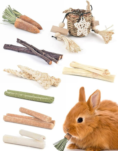 Bissap Bunny Chew Toys, Natural Seagrass Hanging Basket Chews Water Plant Woven Chinchillas Chewing Treats for Rabbits Guinea Pigs Chinchillas Hamsters Rats and Other Small Pets Teeth Grinding Toy
