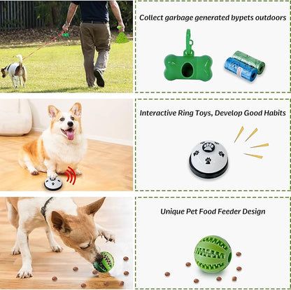 20Pcs Puppy Chew Toys for Teething, Dog Chew Toys with Rope Toy, Pet Dog Toothbrush, Treat Balls, Plush Toys and Squeaky Toys for Small Medium Dogs with Basket