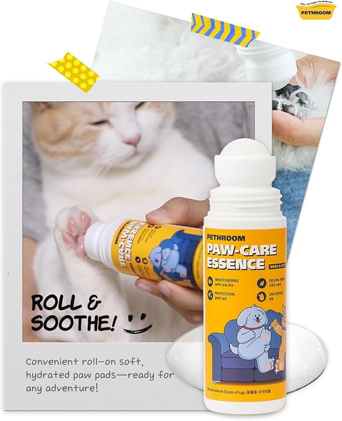 [PETHROOM] Roll-on Paw Balm for Cats & Dogs | Lick-Safe, Super Moisturizing Paw Protector | Soothing Protection from Hot Pavement | Easy to Apply | Quick Drying, Non-Sticky, Non-Staining 2.87 fl.oz.