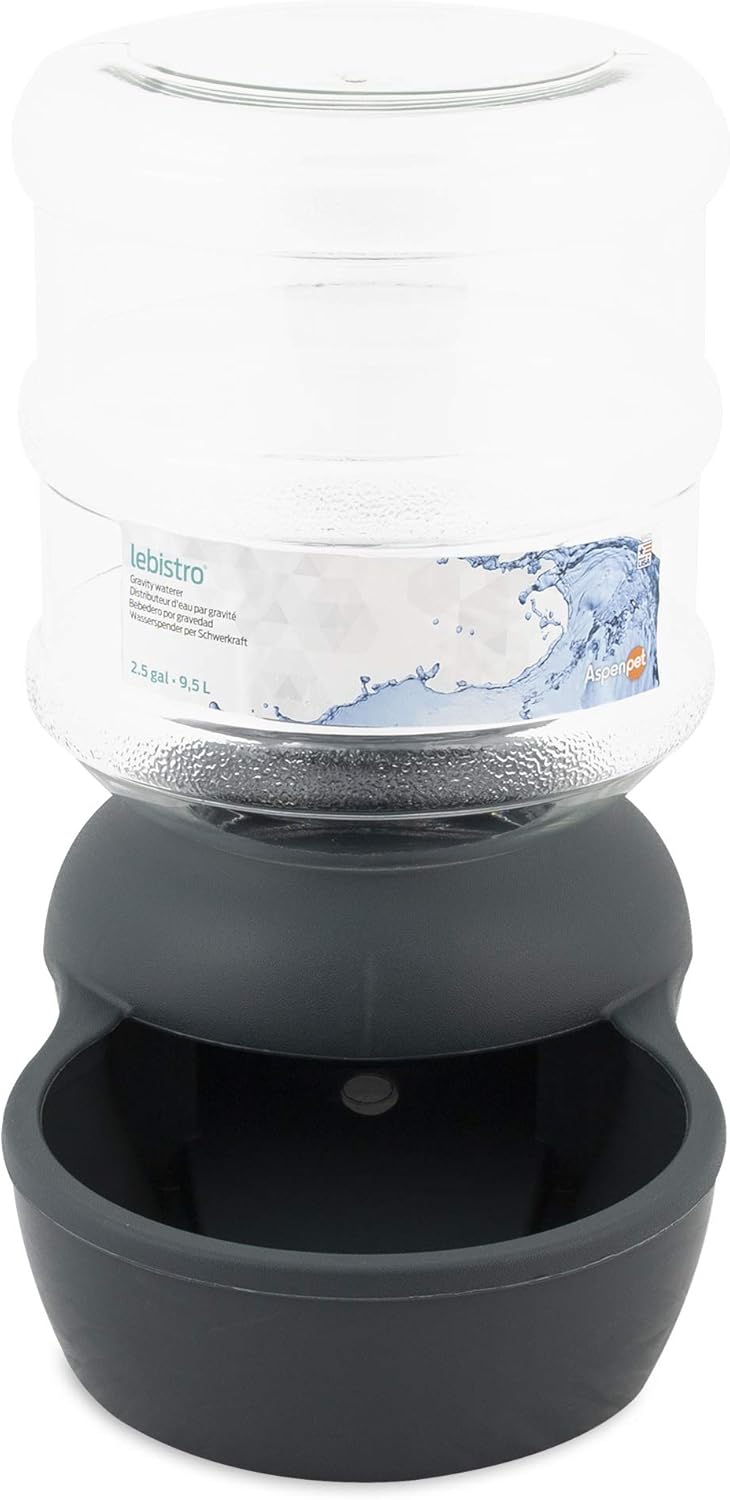 Petmate Aspen Pet Lebistro Gravity Waterer, 2.5 Gallon, Made in USA